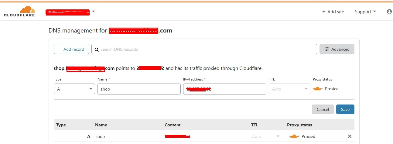 move shopify to a subdomain