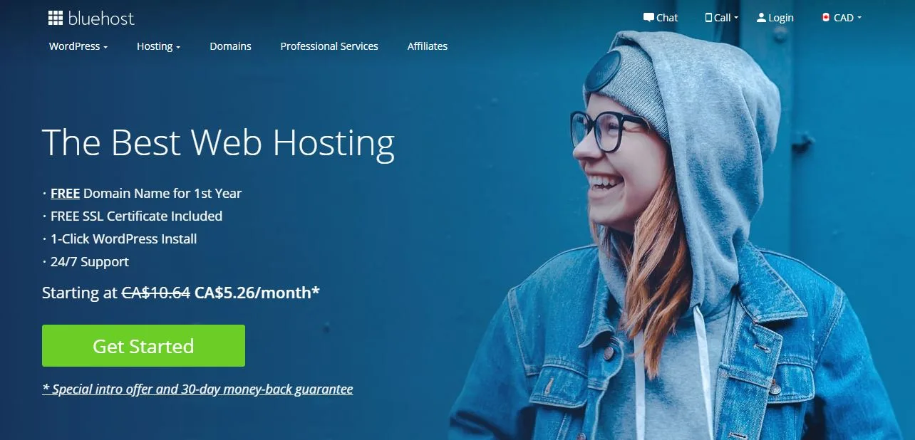 bluehost home page