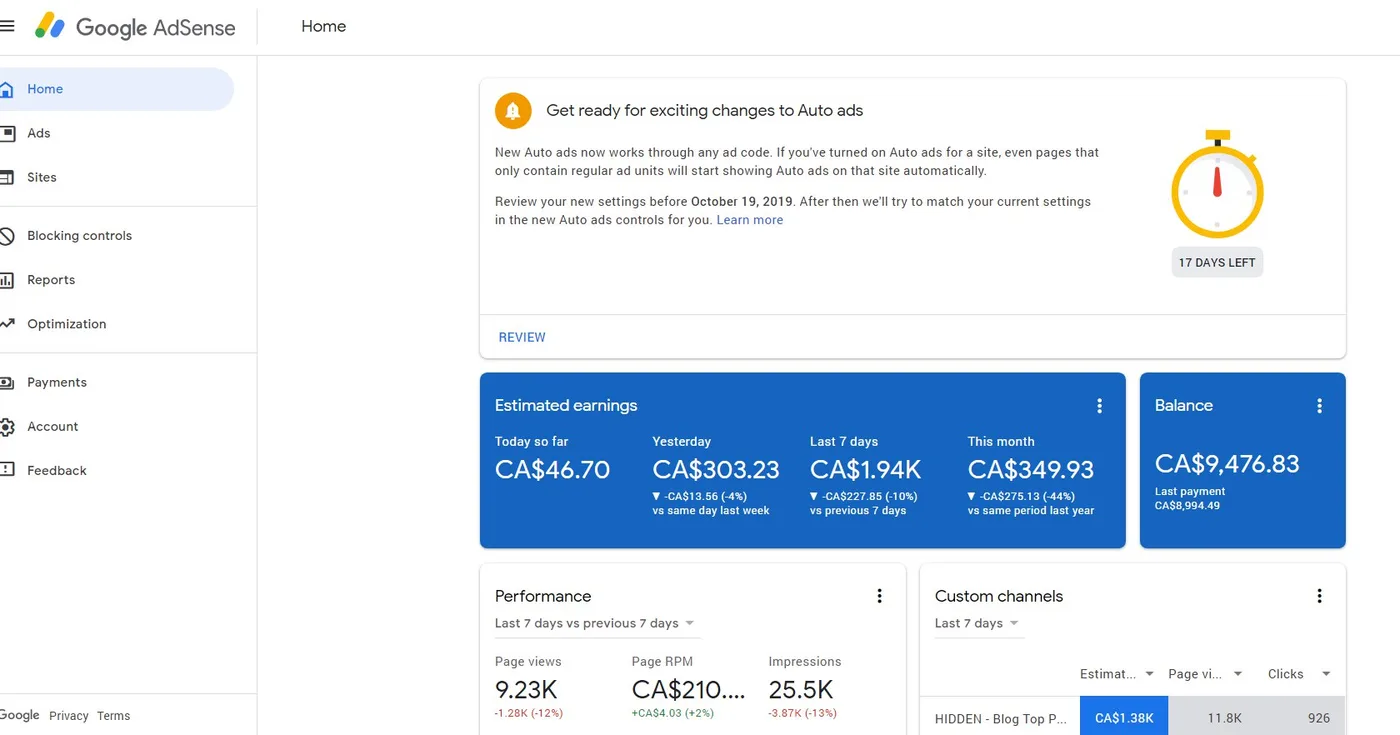 AdSense Revenue proof
