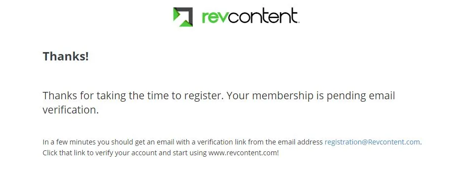 revcontent verification email