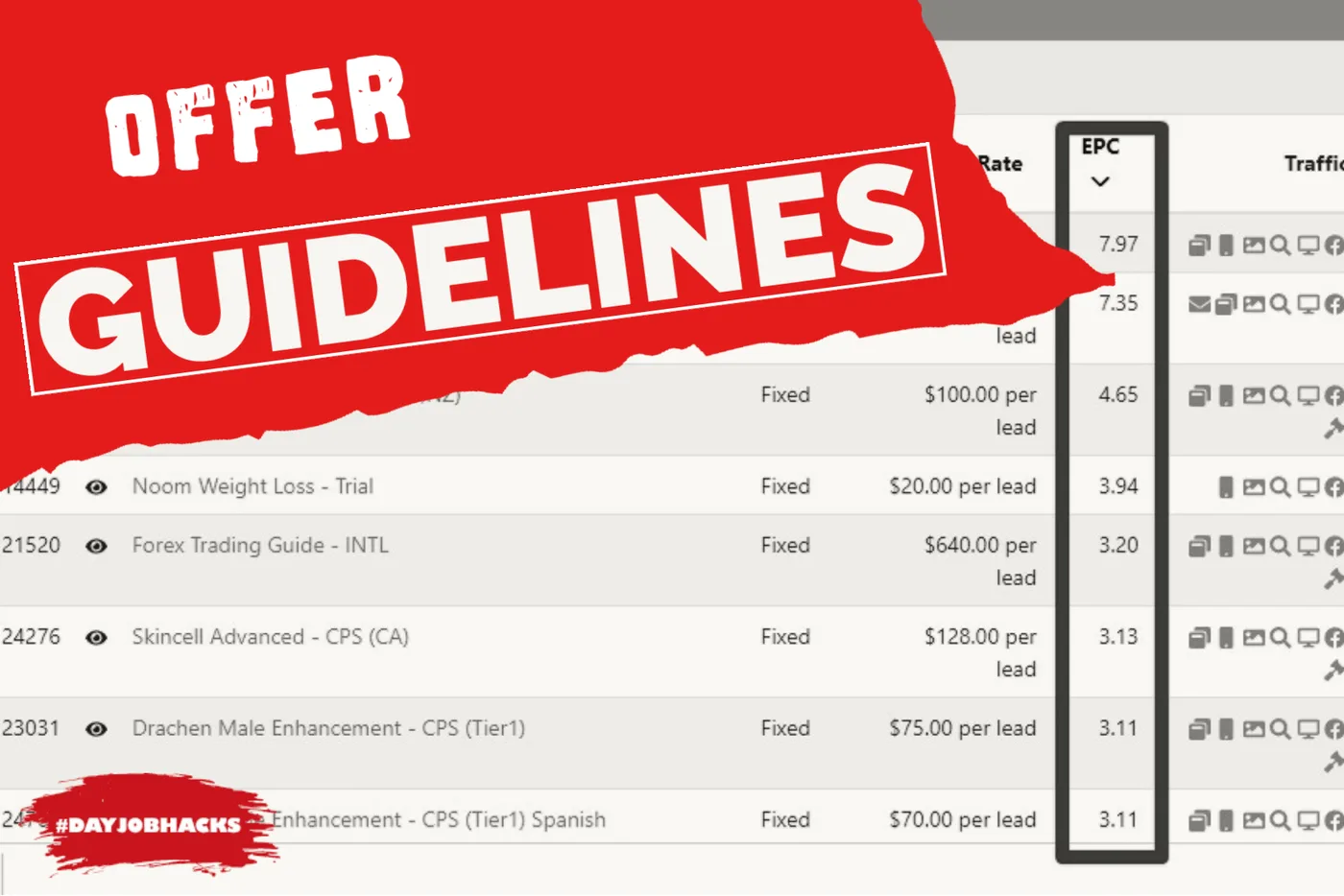 affiliate offer guidelines