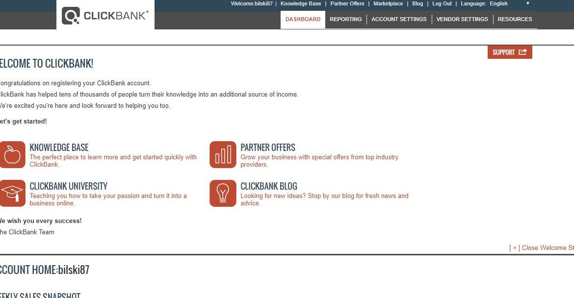 clickbank dashboard