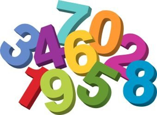 a group of cartoon numbers