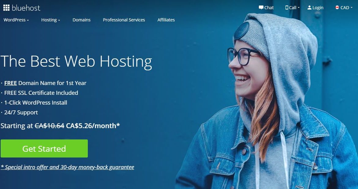 bluehost home page