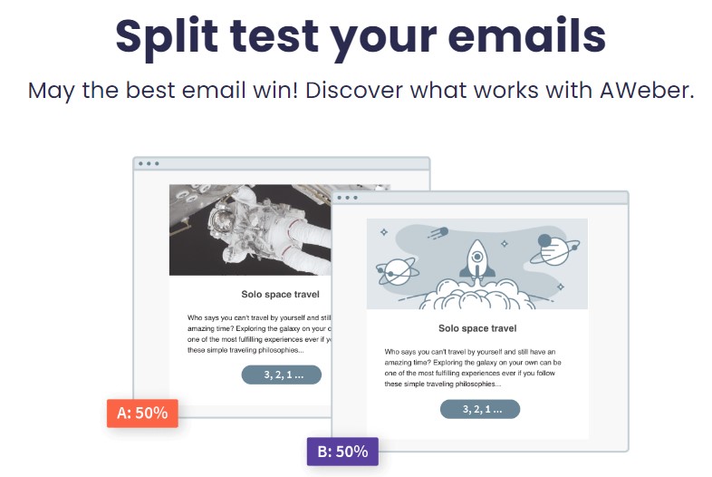 aweber vs mailchimp split testing