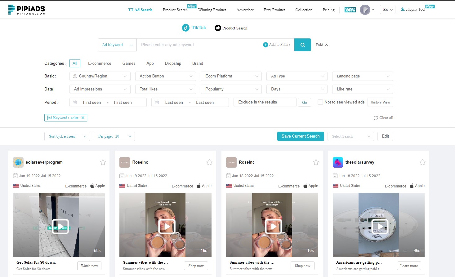 TikTok ads examples  #1 TikTok ads spy tool - Pipiads