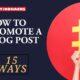 PROMOTE A BLOG POST